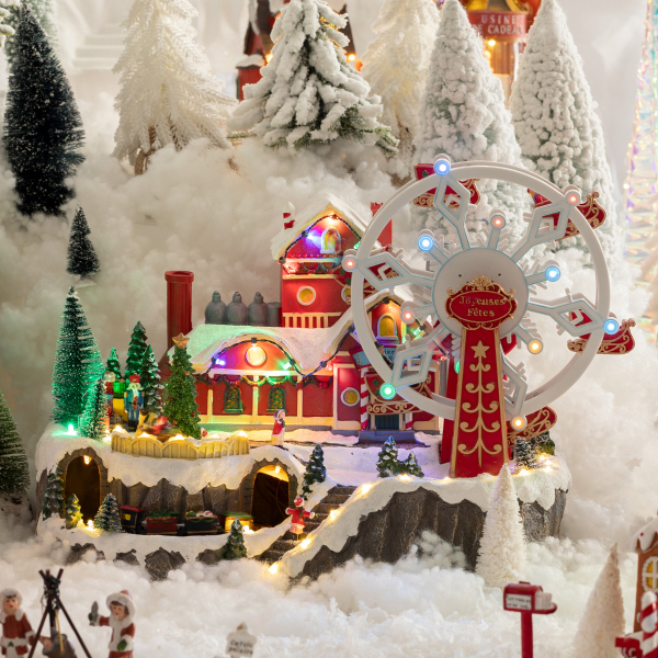 Χριστουγεννιάτικο Χωριό Με Led & Κίνηση (43x27x31.5) F-R Santa's Wheel 143335