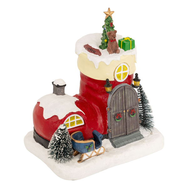 Χριστουγεννιάτικο Διακοσμητικό Με Led - Μουσική - Κίνηση (22x15x23.5) F-R Santa Boot 208880