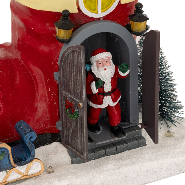 Χριστουγεννιάτικο Διακοσμητικό Με Led - Μουσική - Κίνηση (22x15x23.5) F-R Santa Boot 208880