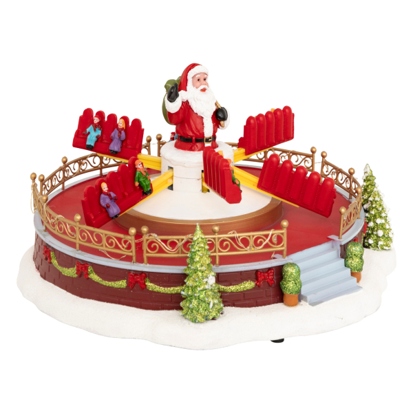 Χριστουγεννιάτικο Διακοσμητικό Με Led - Μουσική - Κίνηση (30x17x28.8) F-R Santa Carousel 208845