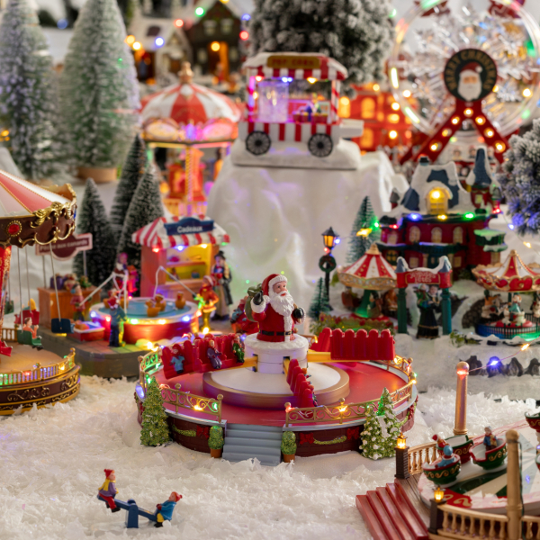 Χριστουγεννιάτικο Διακοσμητικό Με Led - Μουσική - Κίνηση (30x17x28.8) F-R Santa Carousel 208845