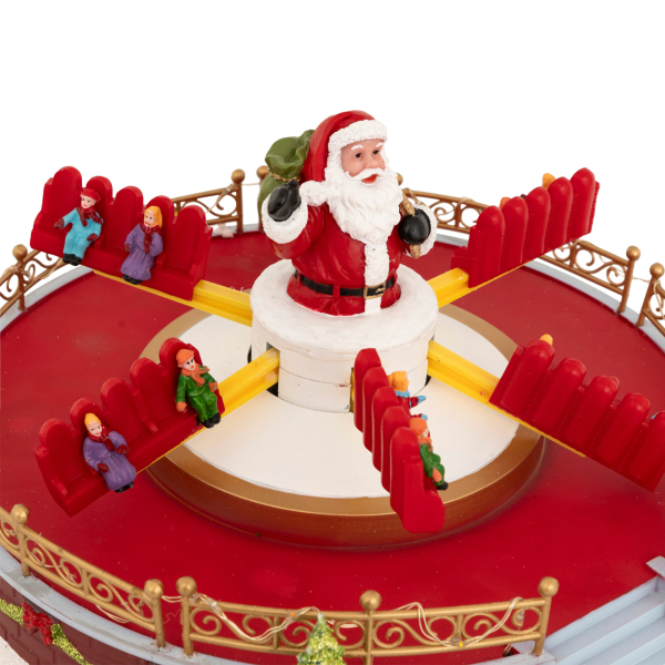 Χριστουγεννιάτικο Διακοσμητικό Με Led - Μουσική - Κίνηση (30x17x28.8) F-R Santa Carousel 208845