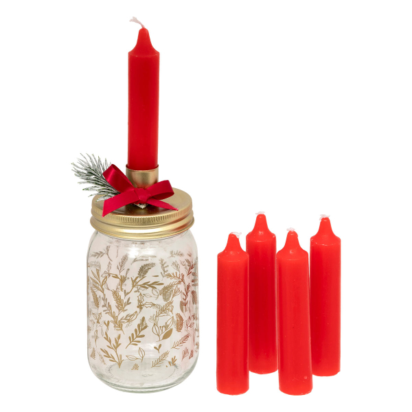 Χριστουγεννιάτικο Κηροπήγιο Με Κεριά (4τμχ) A-S Red 208542