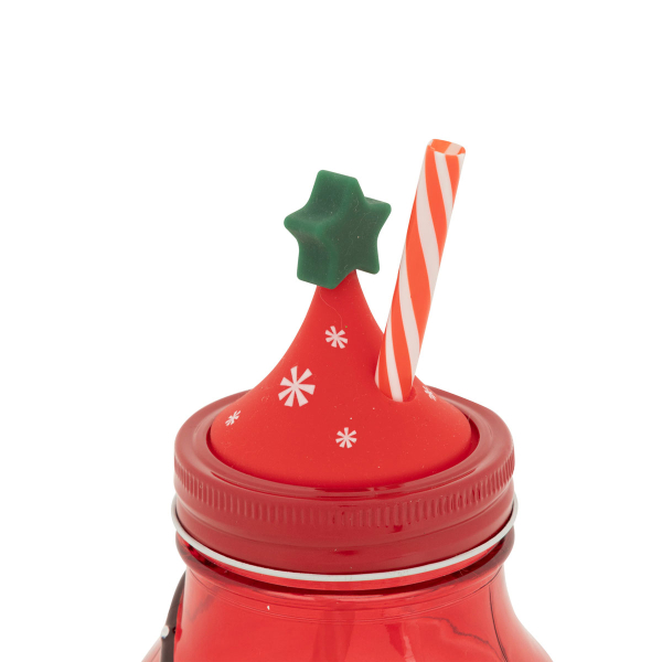 Χριστουγεννιάτικο Ποτήρι Με Καλαμάκι 500ml A-S Xmas Tree Red 208690