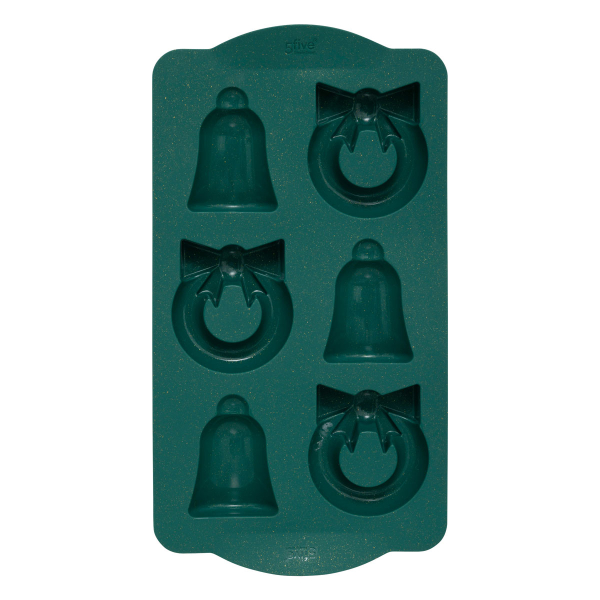 Χριστουγεννιάτικη Φόρμα Σιλικόνης Για 6 Κεκάκια + Σπάτουλα + Κουπ Πατ F-V Green 204664