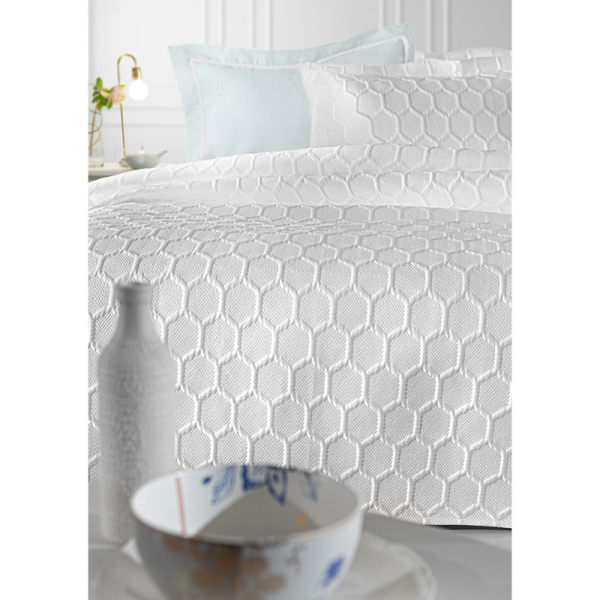 Κουβερλί King Size (Σετ 240x250) Guy Laroche Hive White
