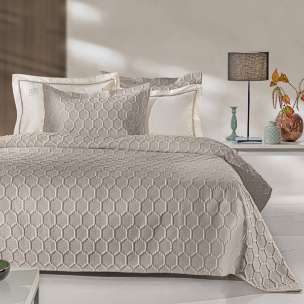 Κουβερλί King Size (Σετ 240x250) Guy Laroche Hive Taupe