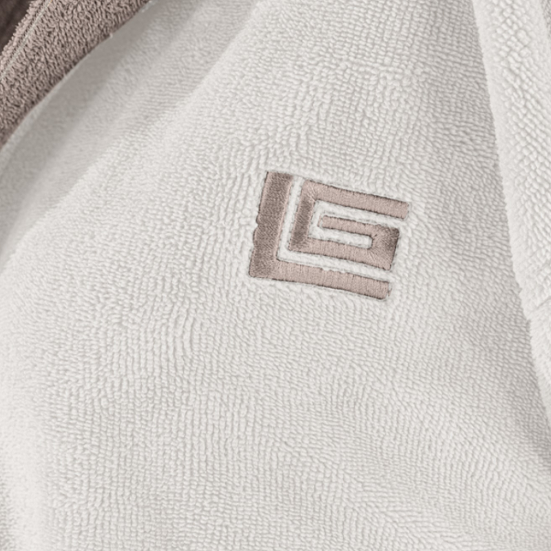 Μπουρνούζι Guy Laroche Monogram Perla Large Home Λευκά Είδη Μπάνιου Μπουρνούζια Spitishop