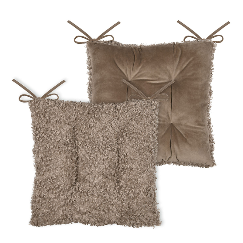 Μαξιλάρι Καρέκλας 2 Όψεων (38x38) S-F Cozy Life Taupe CUE008002GAL