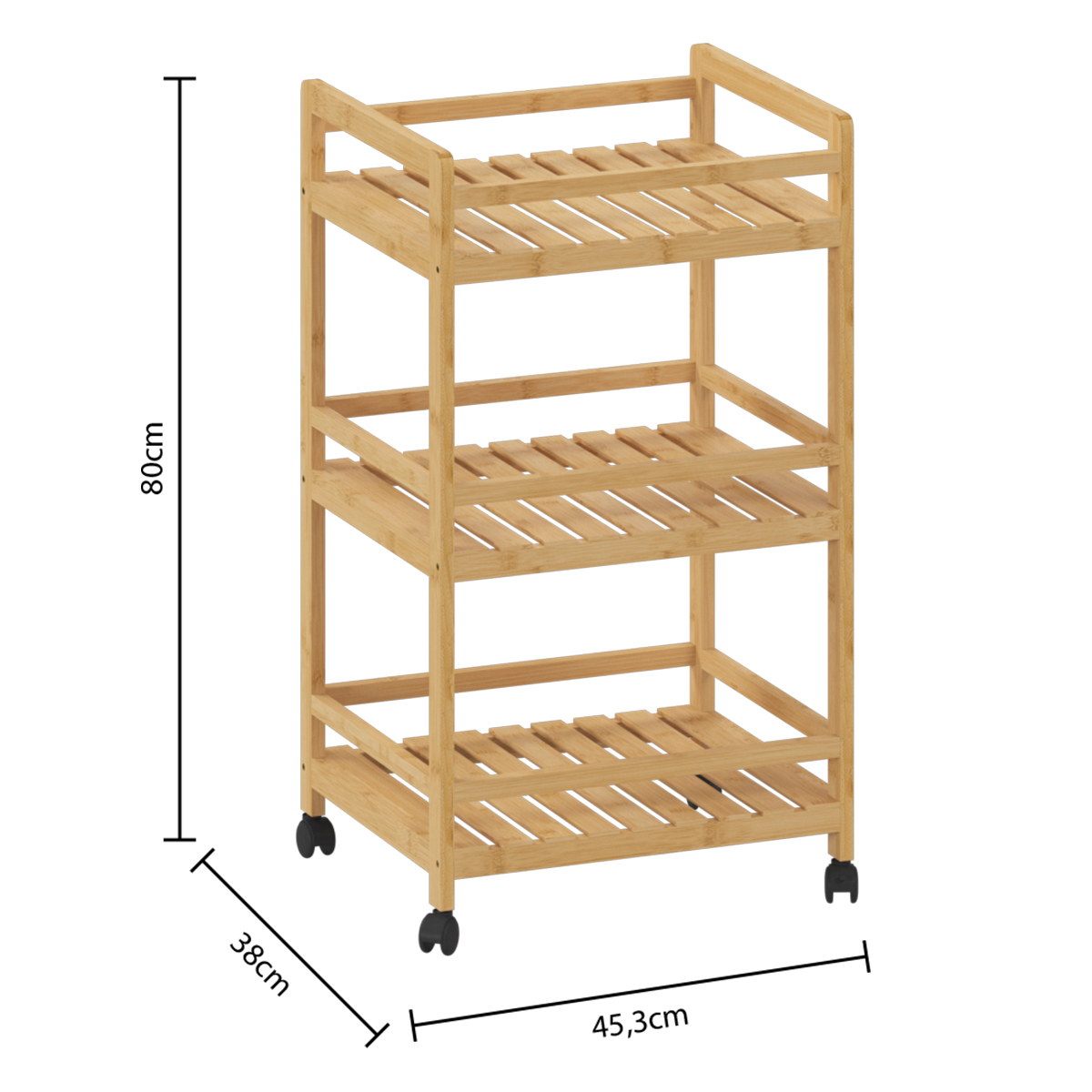 Τρόλεϊ Ραφιέρα 3 Θέσεων (45X38X80) F-V Linha 189638 Home Οργάνωση & Αποθήκευση Οργάνωσης Spitishop