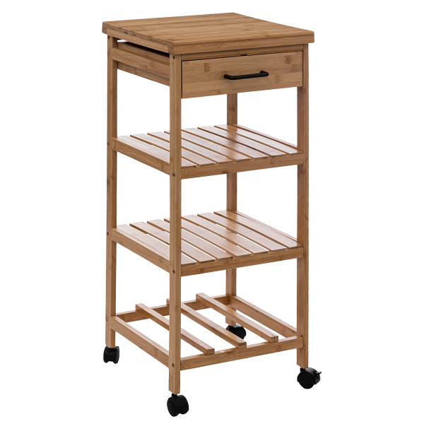 Τρόλεϊ/Ραφιέρα 4 Θέσεων Με Συρτάρι & Μπουκαλοθήκη (38x37x90) F-V Linha 189639