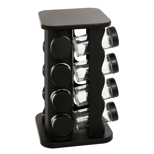 Βαζάκια Μπαχαρικών (Σετ 12τμχ) Σε Περιστρεφόμενο Σταντ F-V Spice Jars 203071