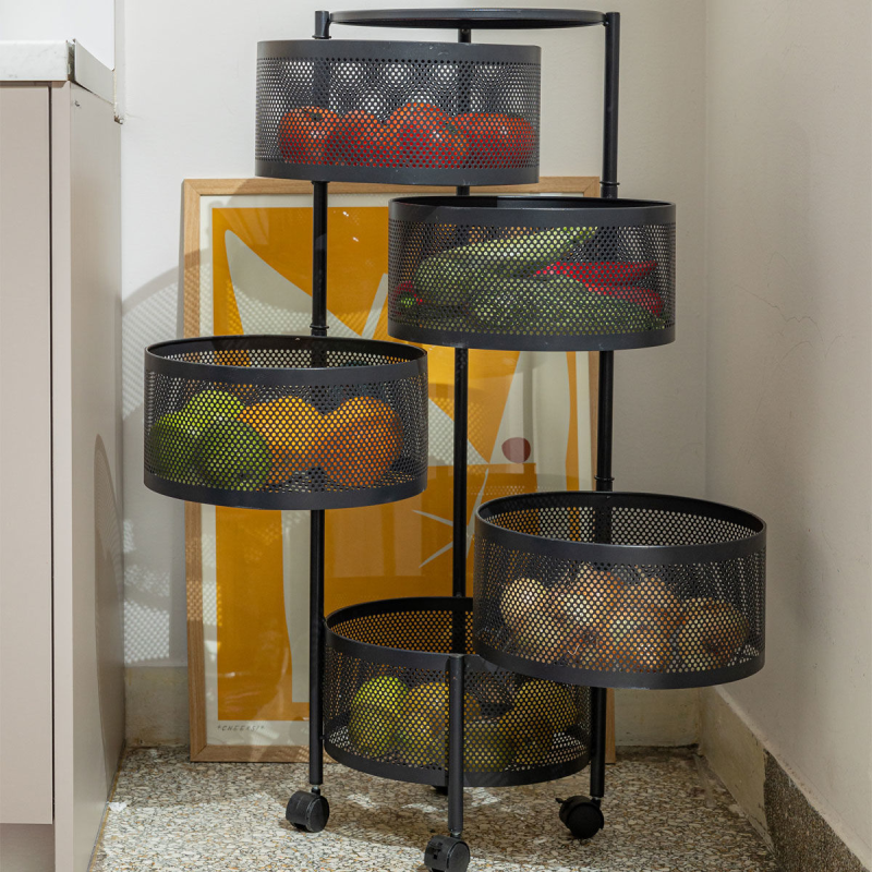 Τρόλεϊ/Ραφιέρα 5 Θέσεων (Φ30x90) Estia Μαύρο 01-21245