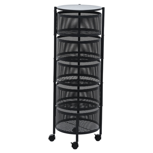 Τρόλεϊ/Ραφιέρα 5 Θέσεων (Φ30x90) Estia Μαύρο 01-21245