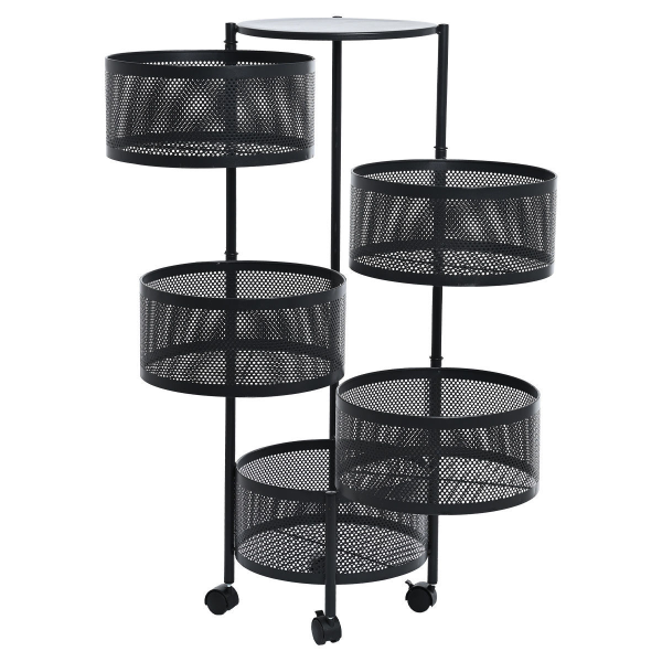 Τρόλεϊ/Ραφιέρα 5 Θέσεων (Φ30x90) Estia Μαύρο 01-21245