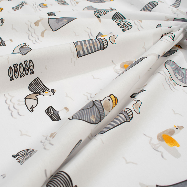 Πάπλωμα Κούνιας (120x160) Dimcol Seabirds 578 White - Grey