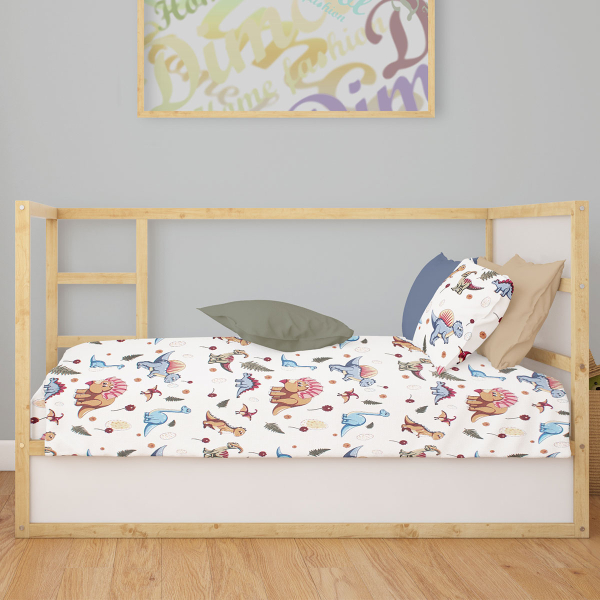 Πάπλωμα Κούνιας (120x160) Dimcol Dinosaur 519 White - Blue