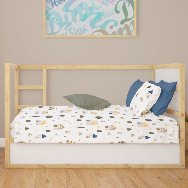 Πάπλωμα Κούνιας (120x160) Dimcol Village 579 White - Green