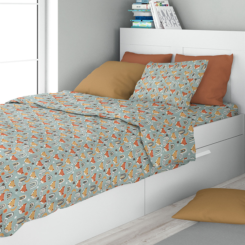 Πάπλωμα Μονό (160x240) Dimcol Fox 528 Pale Cyan