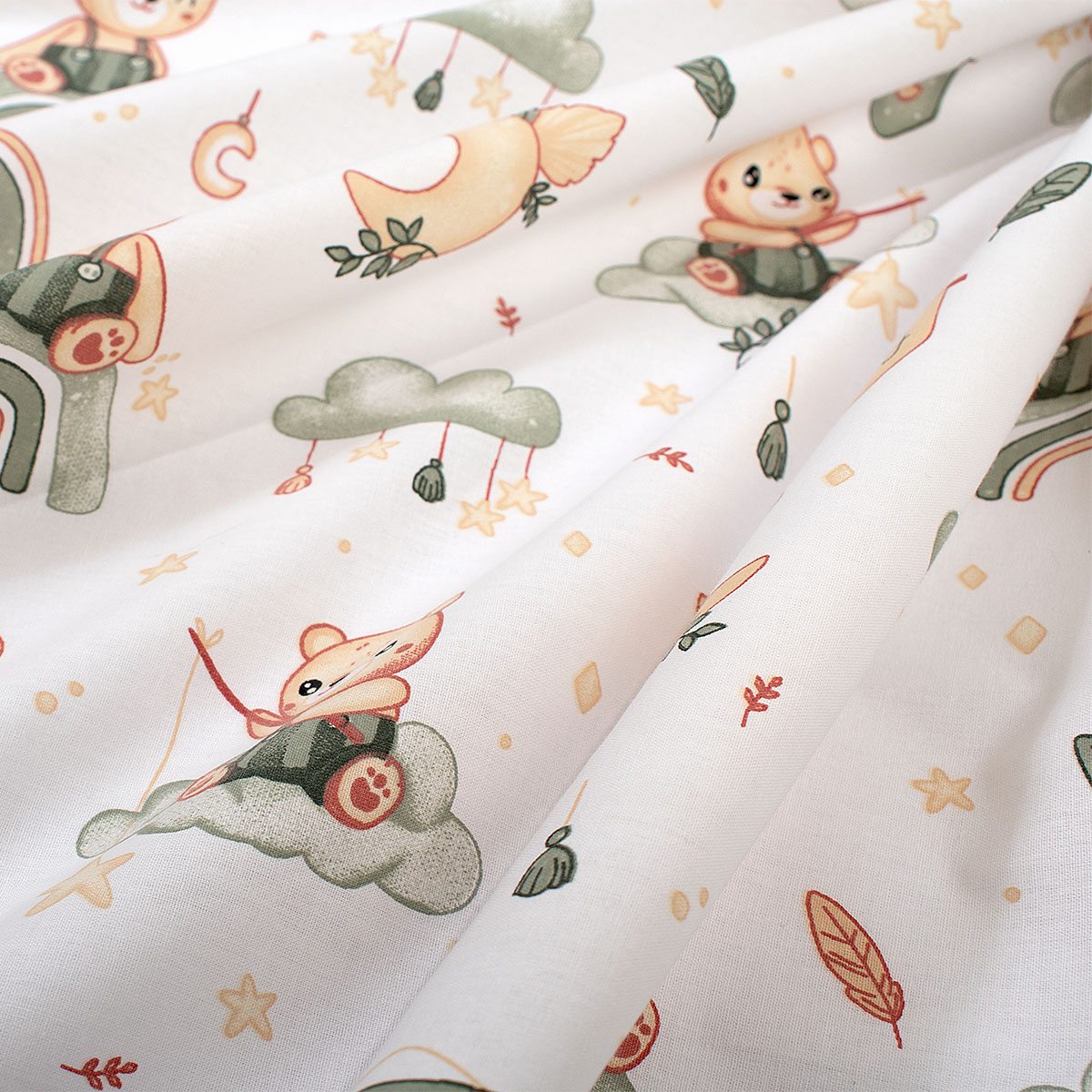 Πάπλωμα Κούνιας (120X160) Dimcol Cloudy Bear 581 White - Olive Home Βρεφικά Προίκα Μωρού Παπλώματα Spitishop