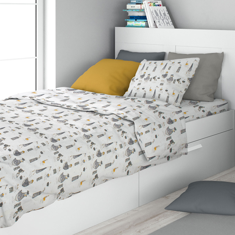 Πάπλωμα Μονό (160x240) Dimcol Seabirds 578 White - Grey