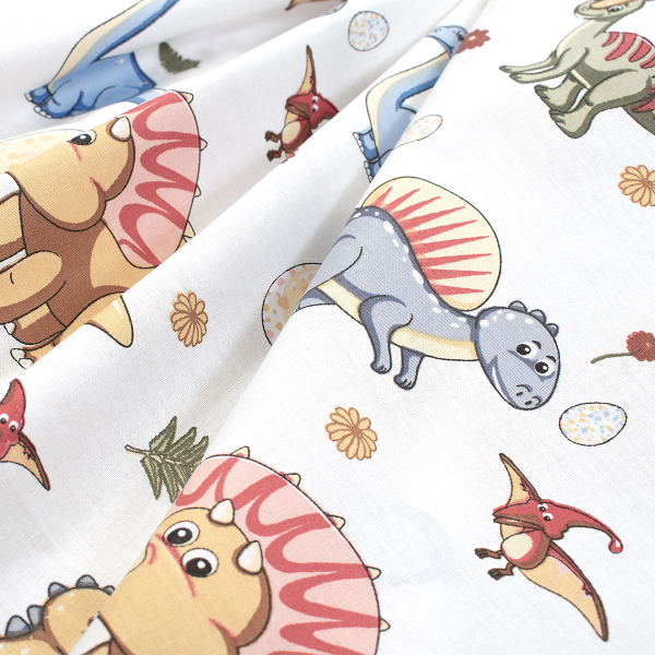 Πάπλωμα Μονό (160x240) Dimcol Dinosaur 519 White - Blue