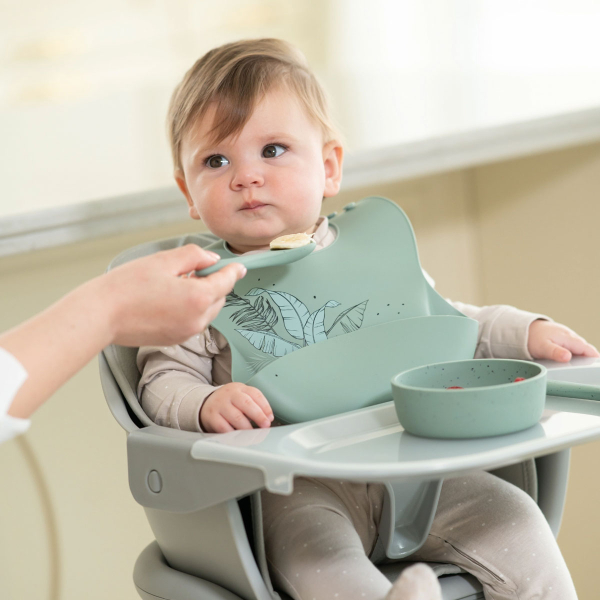 Σαλιάρα Σιλικόνης 6+ Μηνών (23.5x23.5) Kikka Boo Flora Sage