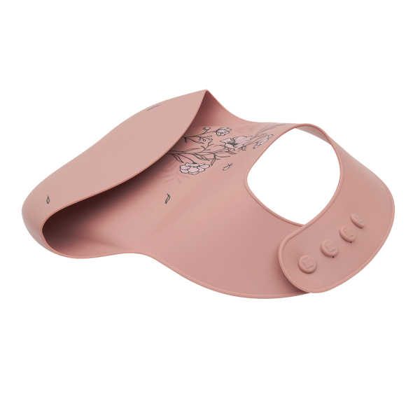 Σαλιάρα Σιλικόνης 6+ Μηνών (23.5x23.5) Kikka Boo Flora Blush