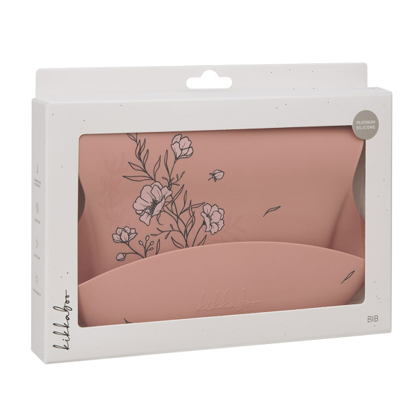 Σαλιάρα Σιλικόνης 6+ Μηνών (23.5x23.5) Kikka Boo Flora Blush