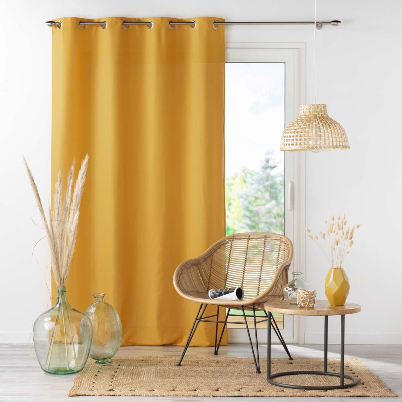 Κουρτίνα (140x260) Με Τρουκς L-C Absolu Ochre 1612588