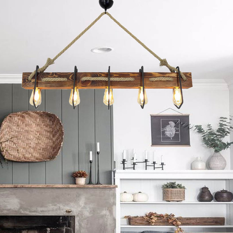 Φωτιστικό Οροφής Πολύφωτο A-G Demir 806ALD1493 Walnut