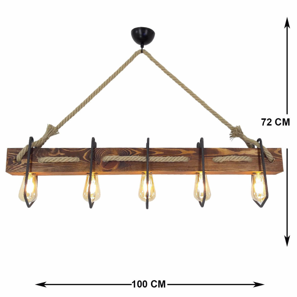 Φωτιστικό Οροφής Πολύφωτο A-G Demir 806ALD1493 Walnut