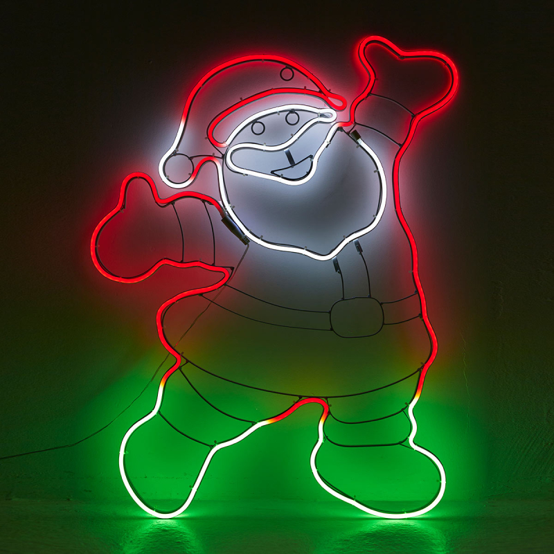 Χριστουγεννιάτικος Άγιος Βασίλης Φωτοσωλήνας Με 490 Led Neon Φωτάκια (61x78) Eurolamp 600-23108