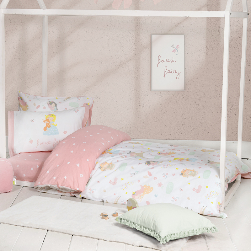 Παπλωματοθήκη Μονή (Σετ 160x240) 2 Όψεων Nima Kids Forest Fairy