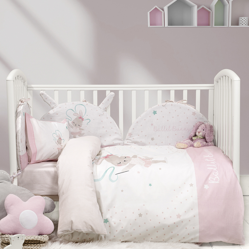 Παπλωματοθήκη Κούνιας (Σετ 110x145) 2 Όψεων Nima Baby Ballet Bunny