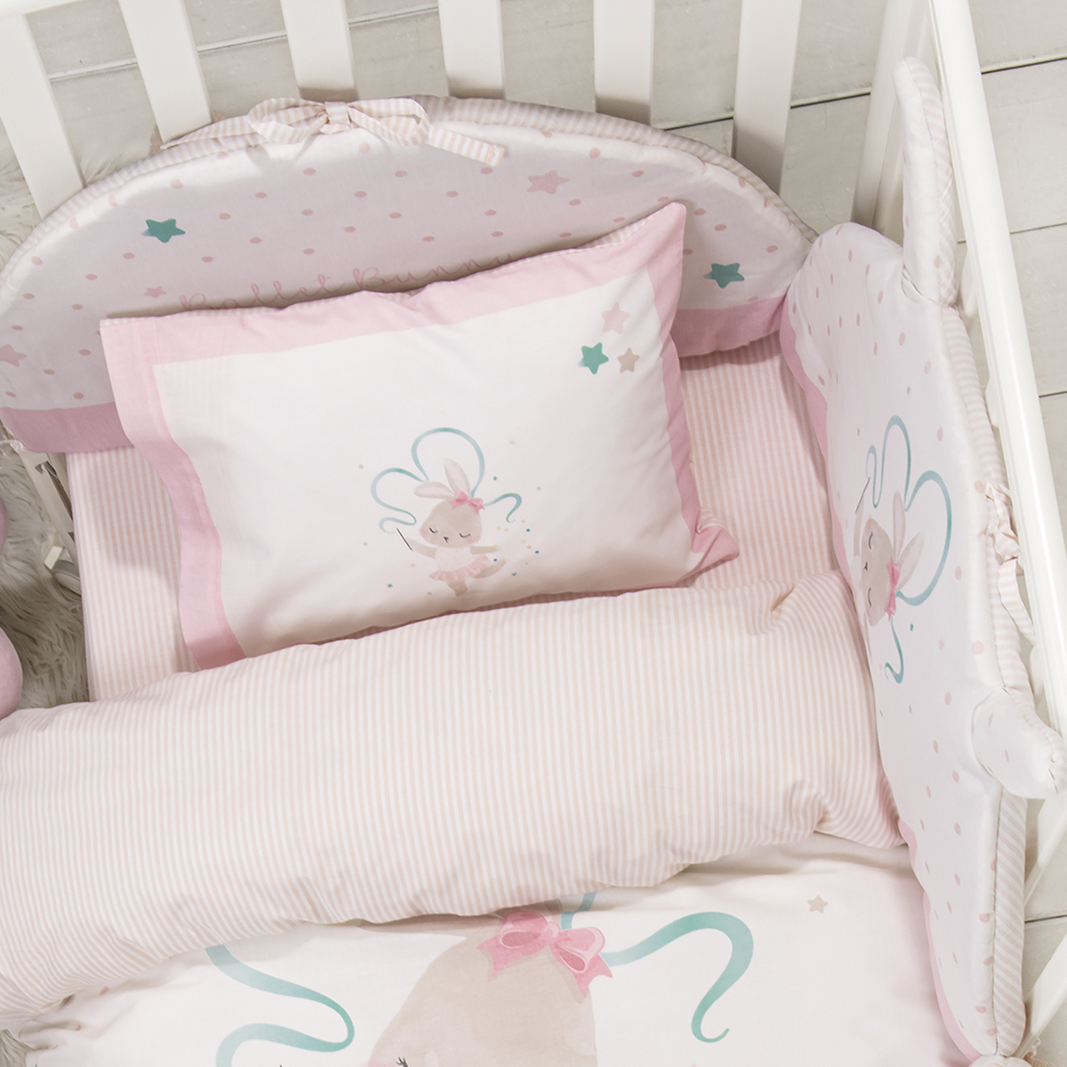 Πάντα Κούνιας (200X40) Nima Baby Ballet Bunny Home Βρεφικά Προίκα Μωρού Πάντες Βρεφικές Spitishop