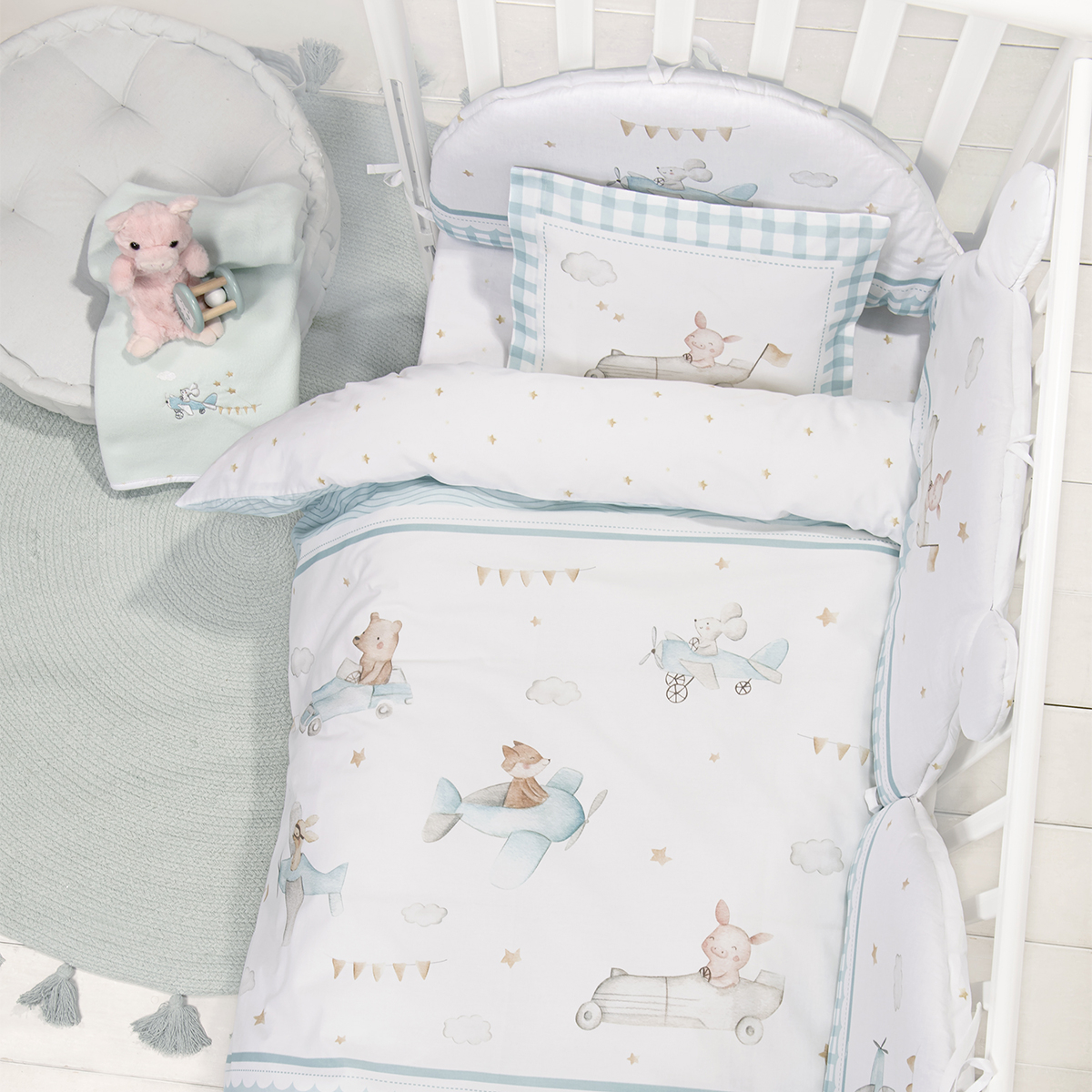 Παπλωματοθήκη Κούνιας (Σετ 110X145) 2 Όψεων Nima Baby Joy Ride Home Βρεφικά Προίκα Μωρού Παπλωματοθήκες Βρεφικές Spitishop