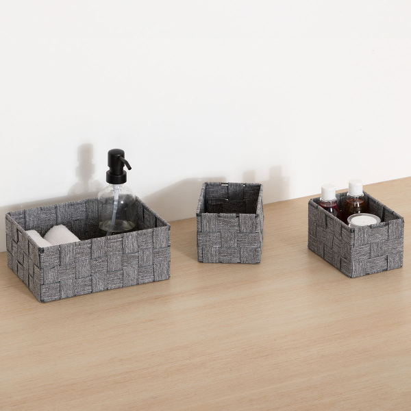 Καλάθια Αποθήκευσης (Σετ 3τμχ) F-V Lise Grey 204907A