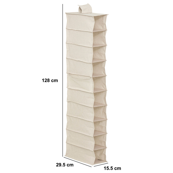 Κρεμαστή Θήκη Αποθήκευσης Ρούχων 10 Θέσεων (29.5x15.5x128) F-V Dressy 209323