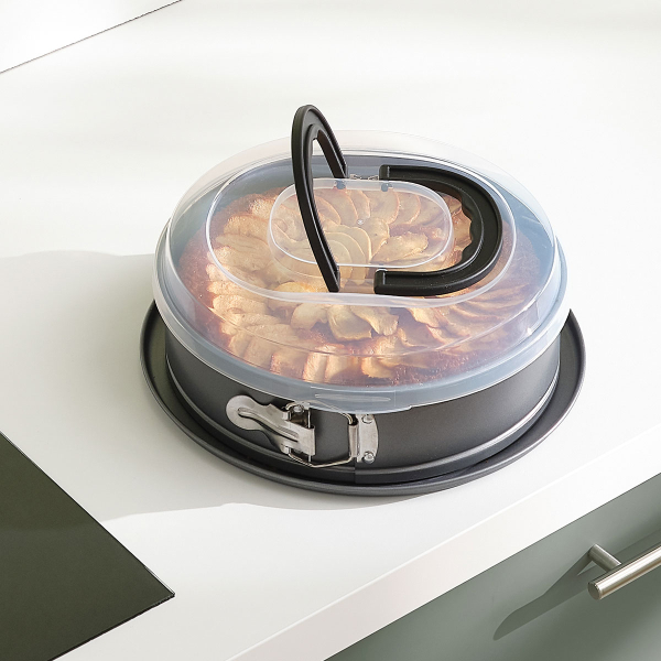 Φόρμα Κέικ Στρογγυλή Αποσπώμενη Με Καπάκι & Χερούλια Μεταφοράς (Φ28.5x10.5) F-V Takeat 151310