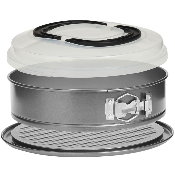 Φόρμα Κέικ Στρογγυλή Αποσπώμενη Με Καπάκι & Χερούλια Μεταφοράς (Φ28.5x10.5) F-V Takeat 151310