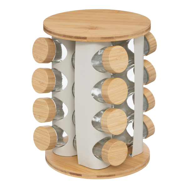 Βαζάκια Μπαχαρικών (Σετ 16τμχ) Σε Περιστρεφόμενο Σταντ F-V Sensia 209250 Beige