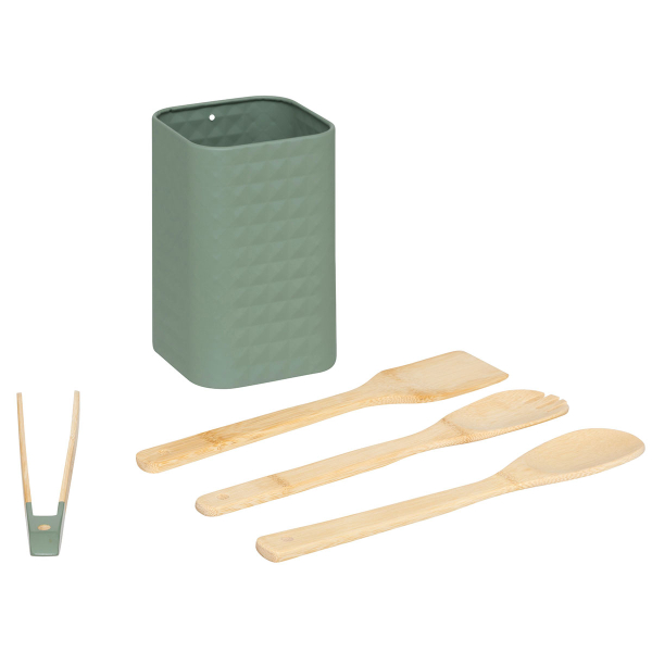 Κουτάλες Μαγειρικής + Βάση (Σετ 5τμχ) F-V Sensia 190133 Green