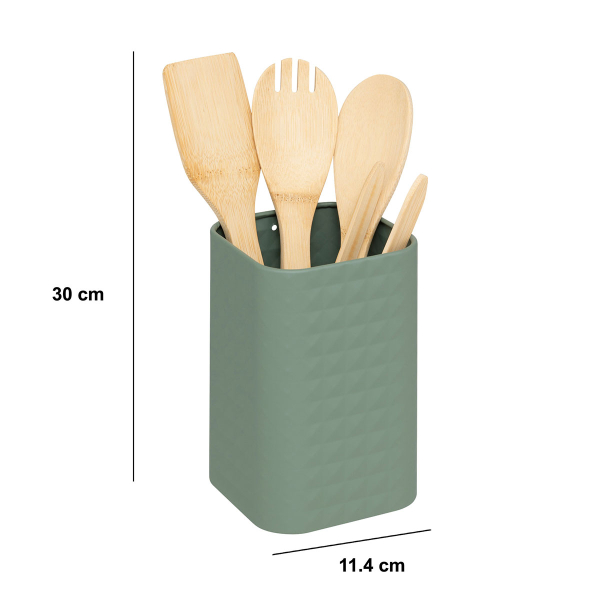 Κουτάλες Μαγειρικής + Βάση (Σετ 5τμχ) F-V Sensia 190133 Green
