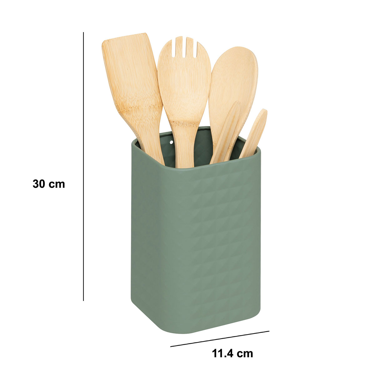 Κουτάλες Μαγειρικής + Βάση (Σετ 5Τμχ) F-V Sensia 190133 Green Home Οργάνωση & Αποθήκευση Κουζίνας Βάζα - Δοχεία Αποθήκευσης Spitishop
