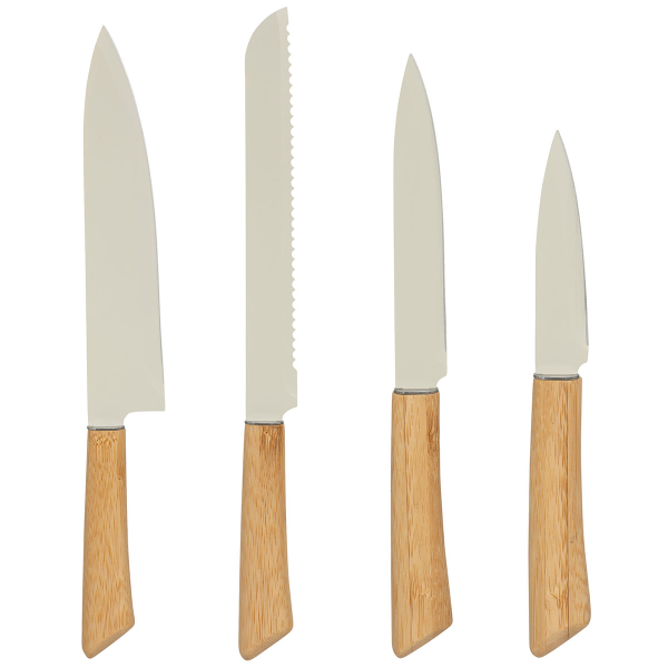 Μαχαίρια Κουζίνας & Ψαλίδι Σε Σταντ (Σετ 6τμχ) F-V Sensia 190134 Beige