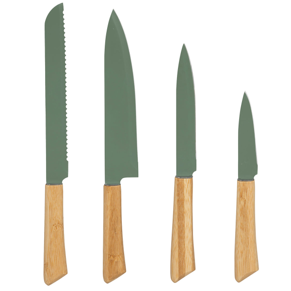 Μαχαίρια Κουζίνας & Ψαλίδι Σε Σταντ (Σετ 6τμχ) F-V Sensia 190134 Green