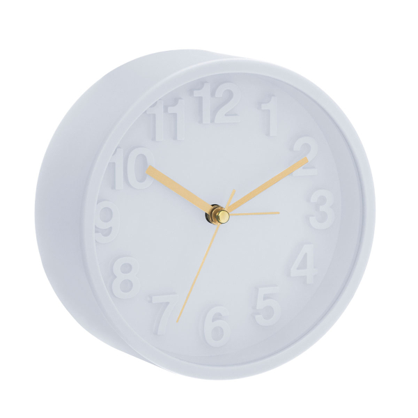 Ρολόι Επιτραπέζιο (Φ13.3) Αθόρυβο - Ξυπνητήρι A-S Alvin 166916 Round Grey