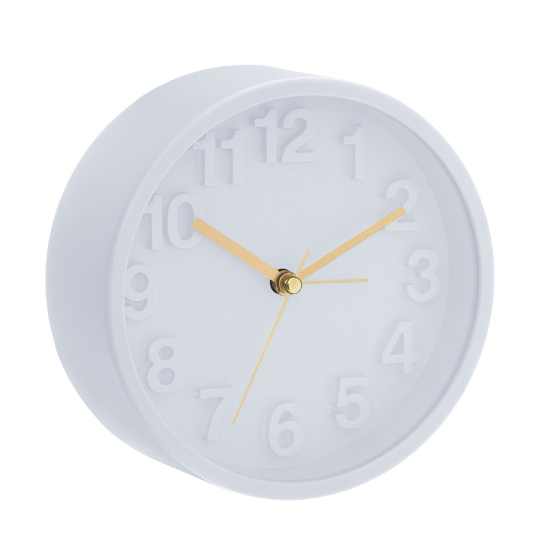 Ρολόι Επιτραπέζιο (Φ13.3) Αθόρυβο - Ξυπνητήρι A-S Alvin 166916 Round Grey