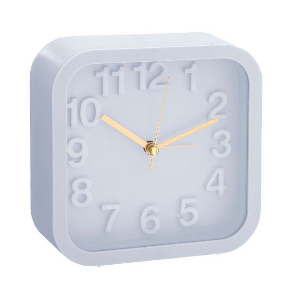 Ρολόι Επιτραπέζιο (13.1x13.1) Αθόρυβο - Ξυπνητήρι A-S Alvin 166916 Square Grey